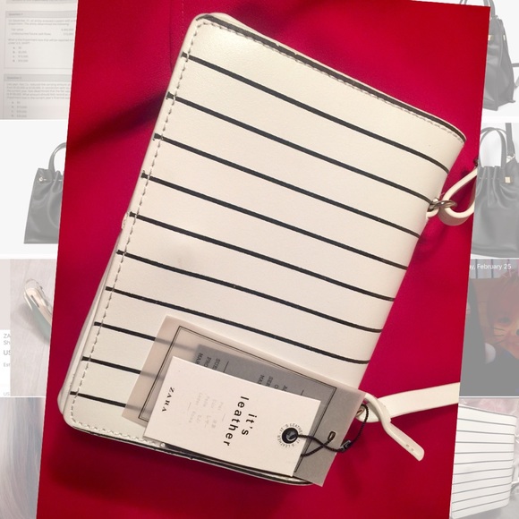 Zara-CONTRASTING STRIPES LEATHER CROSSBODY BAG 🤡 - Picture 7 of 7